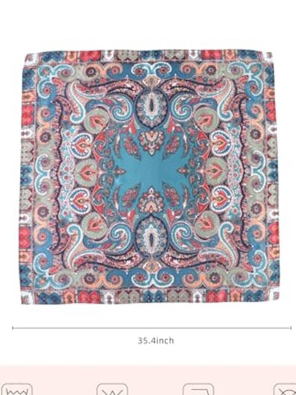 35" Silk Feel Satin Square Scarf ✨ Hair Wrap Head Scarf Neck Bandana OS - Picture 3 of 7
